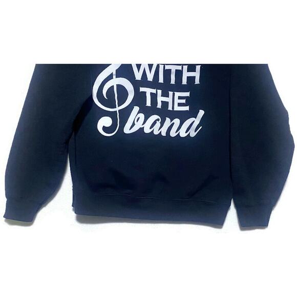 I'm With the Band Hoodie Sweatshirt Black Women's Medium by Gildan - Picture 4 of 9